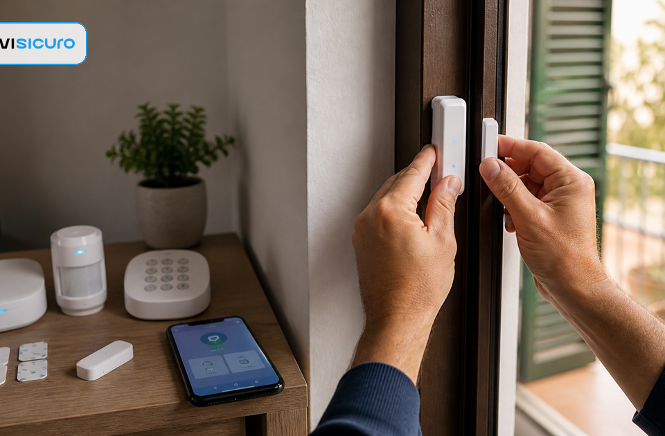 Installazione antifurto fai da te con sensore magnetico su porta finestra