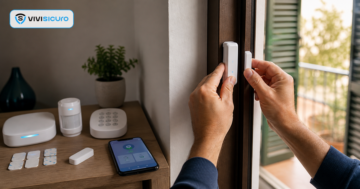 Installazione antifurto fai da te con sensore magnetico su porta finestra