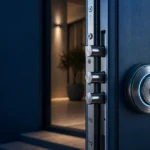Cilindro europeo antieffrazione installato su una porta blindata