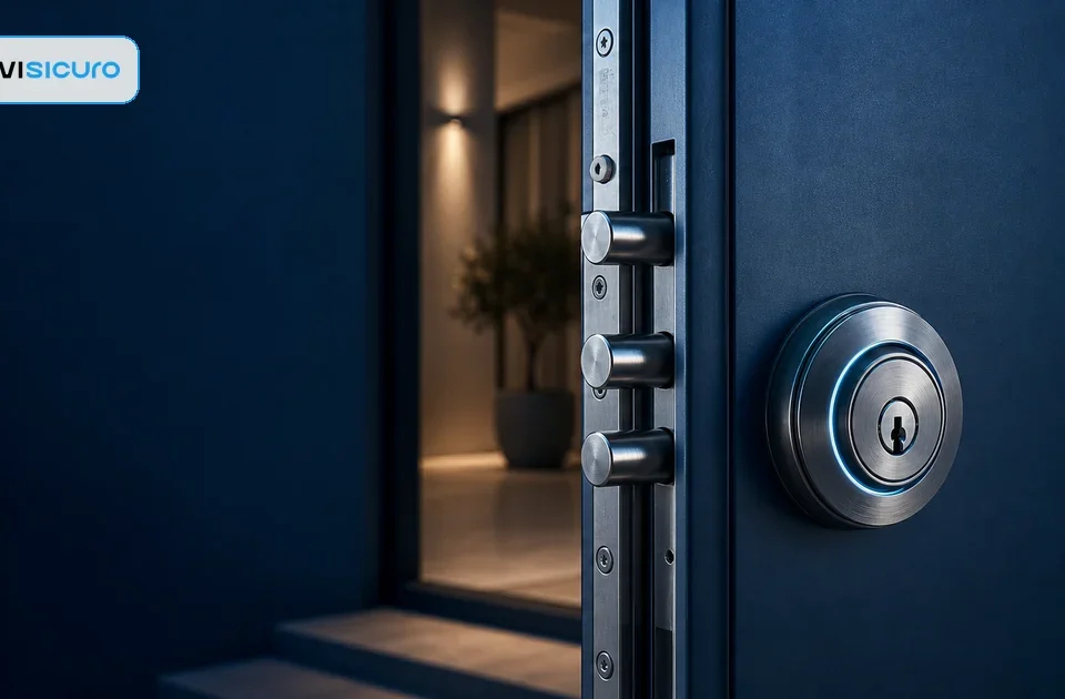 Cilindro europeo antieffrazione installato su una porta blindata
