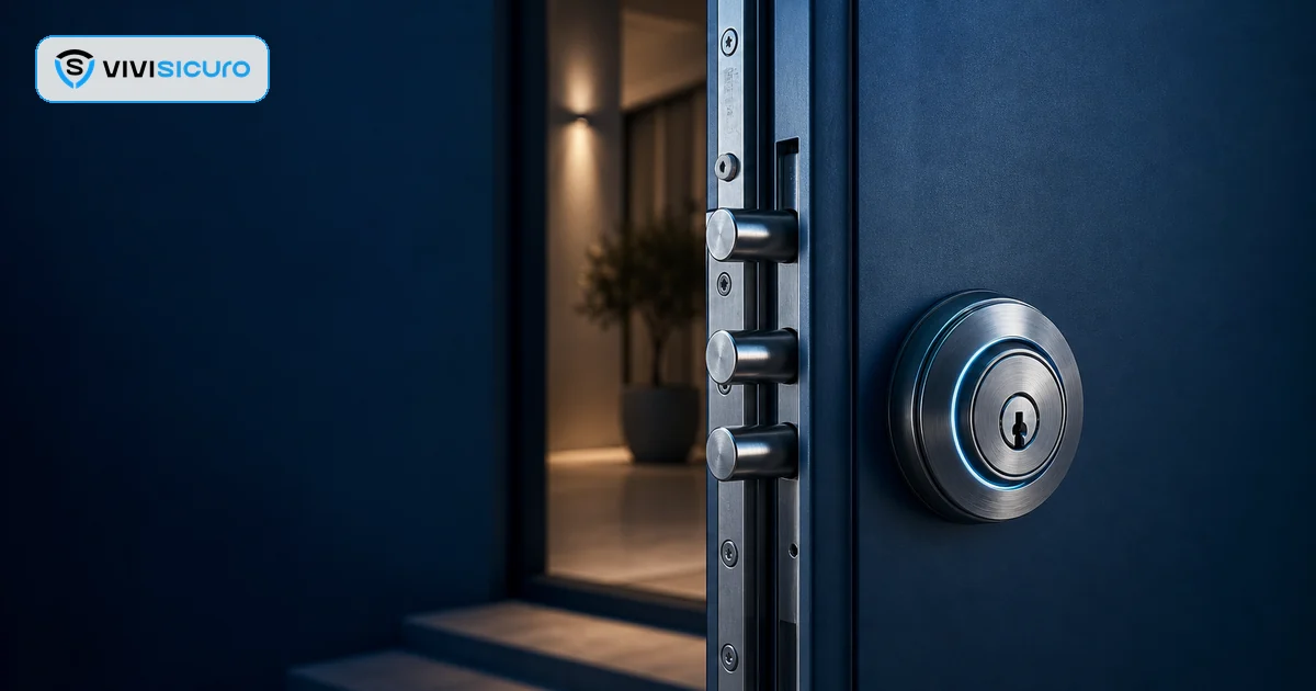 Cilindro europeo antieffrazione installato su una porta blindata