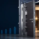 Porta antieffrazione con telaio e punti di chiusura controllati durante l'installazione