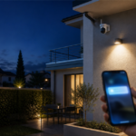 Cover editoriale ViviSicuro con telecamera e smartphone per guida su quali telecamere comprare per casa