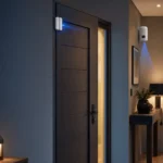 Sensori antifurto per porte finestre e movimento installati in ingresso domestico