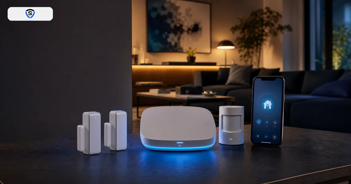 Kit allarme smart con hub sensori e smartphone per recensione sistema antifurto casa