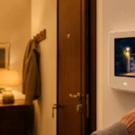 Videocitofono semplice per persone anziane installato vicino alla porta di casa
