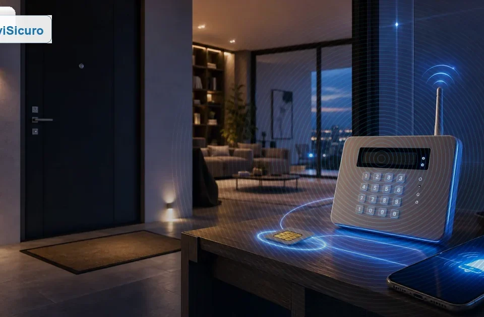 Allarme seconda casa senza linea e senza WiFi con centrale e sensori