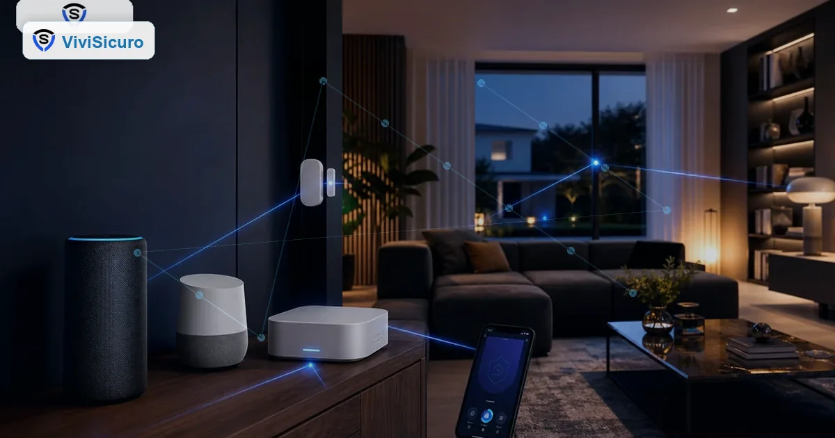 Smart speaker e dispositivi di casa con rete di sicurezza domestica