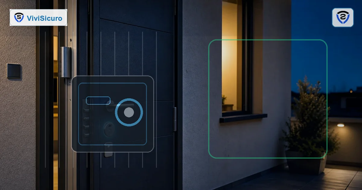 Cassaforte da incasso a muro in abitazione moderna con luce blu discreta