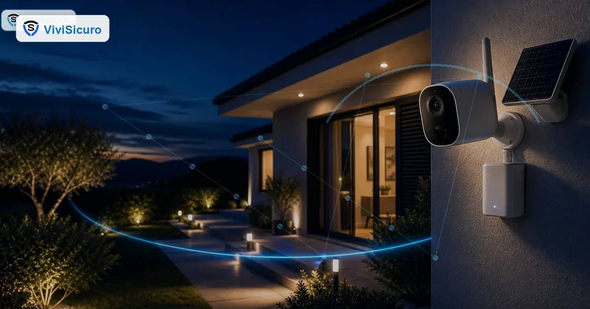 Telecamera esterna con rilevamento persone e protezione dell'ingresso domestico